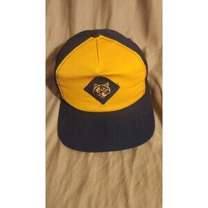 Vtg Boy Scouts Cub Scout Size M/L  Yellow Blue  Snapback Cap